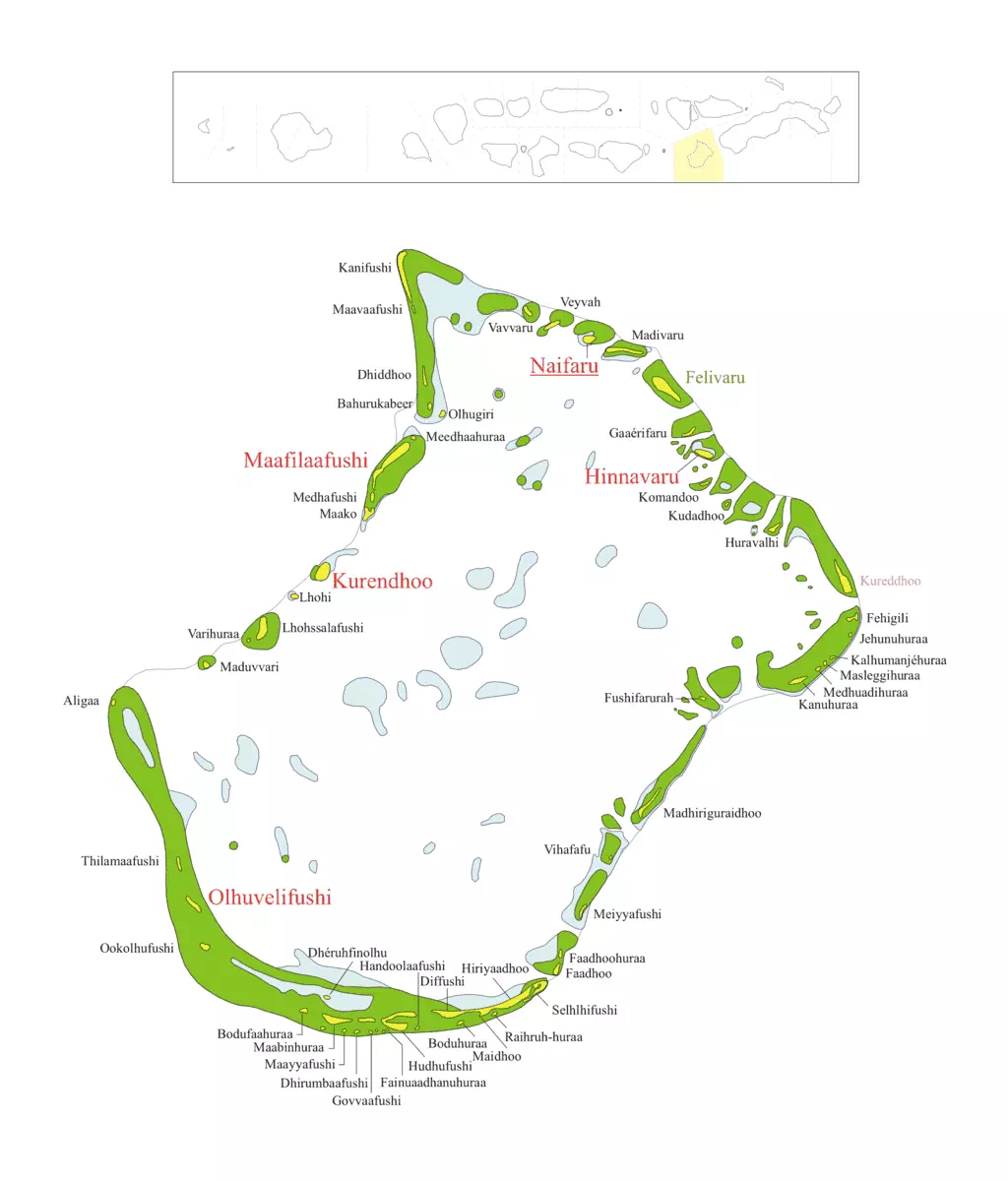 Karte des Faadhippolhu-Atolls