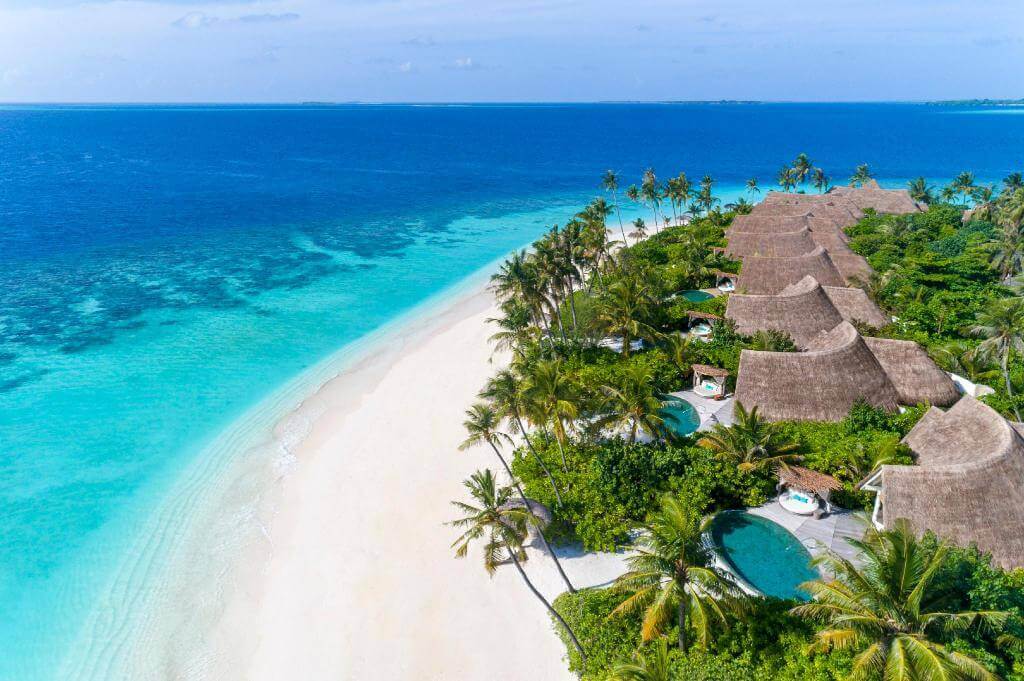 Milaidhoo Island Strandresidenzen von oben