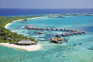 Shangri-La's Villingili Resort und Spa Insel Resorts von ganz oben